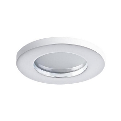 Outdoor HV-Einbau-Downlight OGDAN, IP65, rund, � 8.2cm, GU10 max. 10W, starr, Metall-Guss / Frostglas, wei� gl�nzend