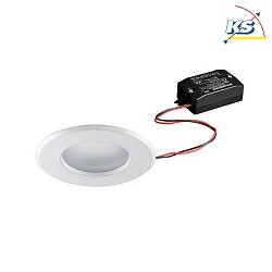 Recessed outdoor LED downlight, IP65, 230V AC, 6W 3000K 510lm 38, fixed, white