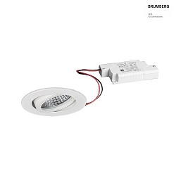 recessed luminaire TIRREL-R round, swivelling IP20, white dimmable 6W 680lm 3000K 38 38 CRI >80