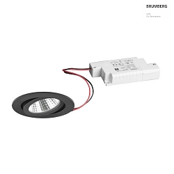 LED-Einbaustrahler 230 V AC, 50 Hz, 6 W, 38, 3000 K, 640 lm, rund, schwenkbar, schwarz