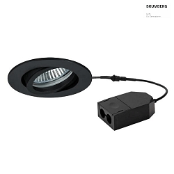 recessed luminaire LOOP R round, swivelling, set of 1 IP20, black dimmable 5W 450lm 3000K 20-40 20-40 CRI > 90