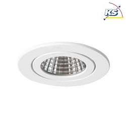 Recessed outdoor LED spot set BB15, IP54, round, 230V, 6W 3000K 640lm 38, fixed, dimmable, white