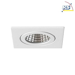 Recessed outdoor LED spot set BB16, IP54, square, 230V, 6W 3000K 640lm 38, fixed, dimmable, white