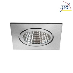 Recessed outdoor LED spot set BB16, IP54, square, 230V, 6W 3000K 640lm 38, fixed, dimmable, stainless steel