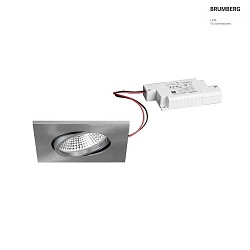 outdoor recessed luminaire BB25 square, swivelling IP65, nickel dimmable