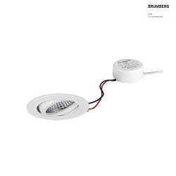 recessed luminaire TIRREL-R round, swivelling IP20, white dimmable 6W 680lm 3000K 38 38 CRI >80