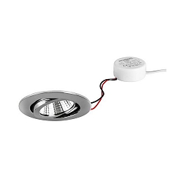 LED-Einbaustrahler-Set BB03 mit rund-Konverter, IP20, rund, 230V, 6W 3000K 640lm 38�, schwenkbar 30�, dimmbar, Chrom