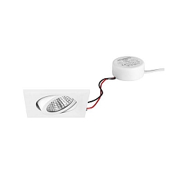 LED-Einbaustrahler 230 V AC, 50 Hz, 6 W, 38�, 3000 K, 640 lm, quadratisch, schwenkbar