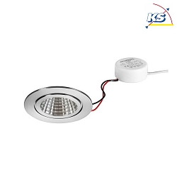 Recessed outdoor LED downlight set BB15 with round converter, IP54, V4A, 230V, 6W 3000K 640lm 38, dimmable, white