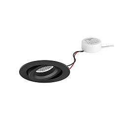 LED-Einbaustrahler 230 V AC, 50 Hz, 7 W, 3000K, schwarz