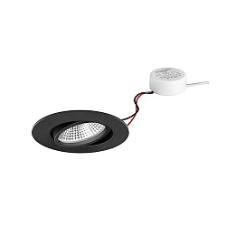 LED-Einbaustrahler 230 V AC, 50 Hz, 7 W, 3000K, schwarz