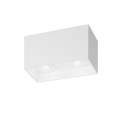 surface luminaire TURN-RE GU10 2 flames, square, rigid IP20, white matt dimmable