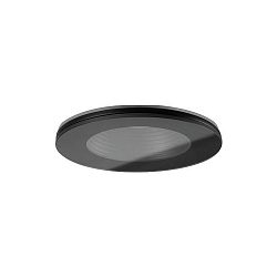 Einbau-Downlight COVER-UP f�r MR16 LED Modul max. 14W, IP44, rund, Aluminium / Dekoglas, ohne BG, starr, Schwarz / klar
