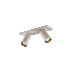 spotlight bar TAGES 2 flames, square, long GU10 IP20, white matt dimmable
