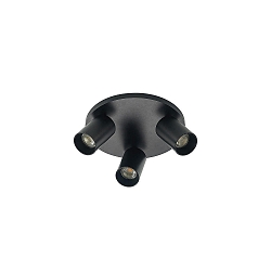 ceiling luminaire TAGES 3 flames, round GU10 IP20, black matt dimmable