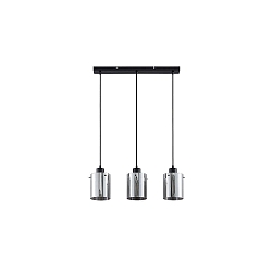 pendant luminaire MURRAY 3 flames, cylindrical E27 IP20, black matt dimmable