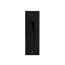 Recessed outdoor LED wall luminaire, IP65, square, H/B 19.5/6.3cm, 230V, 2W 3000K 100lm, structured black