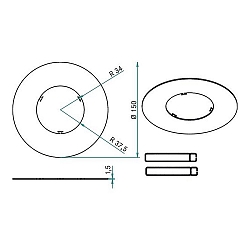 Reduzierring mit Au�en-� 15cm, Wei�