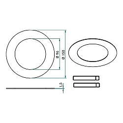 Reduzierring mit Au�en-� 15cm, Schwarz