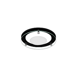Zubeh�r f�r LED Einbau-Downlight MUNA MAXI - Vorsatz-Element mit abgeh�ngtem Floatglas (teilmattiert), rund, schwarz matt