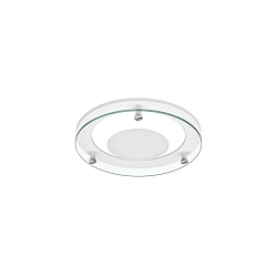 Zubeh�r f�r LED Einbau-Downlight MUNA MEGA - Vorsatz-Element mit abgeh�ngtem Floatglas (teilmattiert), rund, wei� matt