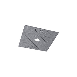 Akustik-Element SLENTIUM, STRUKTUR, eckig, 89.5 x 89.5cm / innen 15 x 15cm f�r Einbauleuchte, inkl. Abh�ngung, grey