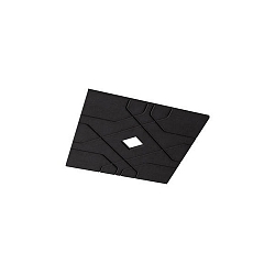 Akustik-Element SLENTIUM, STRUKTUR, eckig, 89.5 x 89.5cm / innen 15 x 15cm f�r Einbauleuchte, inkl. Abh�ngung, charcoal