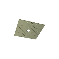 Akustik-Element SLENTIUM, STRUKTUR, eckig, 89.5 x 89.5cm / innen 15 x 15cm f�r Einbauleuchte, inkl. Abh�ngung, sage