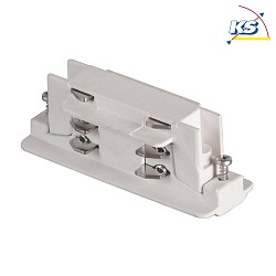Electric connector for 3-phase power tracks, white