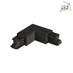 Corner connector 90 for 3-phase- / 1-phase power tracks, protective conductor on the inside, black