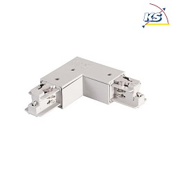 Corner connector 90 for 3-phase- / 1-phase power tracks, protective conductor on the outside, white