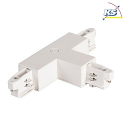 T-type connector for 3-phase power tracks, protective conductor on the right, white