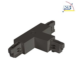 T-type connector for 3-phase power tracks, protective conductor on the right, black