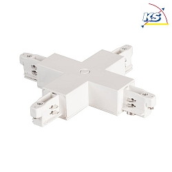 Cross connector for 3-phase power tracks, 12 x 12cm, white