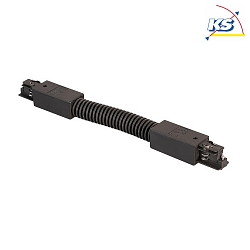 Flexible track connector for 3-phase power tracks, 30cm, black