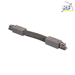 Flexible track connector for 3-phase power tracks, 30cm, silver
