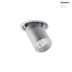 ceiling recessed luminaire TRAXX MIDI swivelling, rotatable, direct IP20, silver dimmable