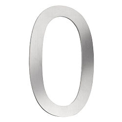 Hausnummer � 0 �, H�he 16cm, Edelstahl