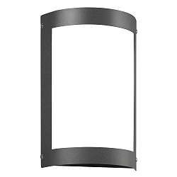 Au�enwandleuchte, IP44, halbrund, 28 x 18 x 8cm, E27, Edelstahl / Opalglas, anthrazit