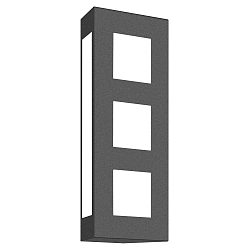Au�enwandleuchte AQUA TRILO, IP44, 40 x 16cm, 3-fach, E27, Edelstahl / Opalglas, anthrazit