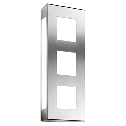 Au�enwandleuchte AQUA TRILO, IP44, 40 x 16cm, 3-fach, E27, Edelstahl / Opalglas, geb�rstet