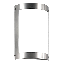 Au�enwandleuchte, IP44, halbrund, 28 x 18 x 8cm, E27, Edelstahl / Opalglas, geb�rstet