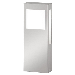 Outdoor Stehleuchte AQUA PAULO, IP44, eckig, 40cm, 2G11, Edelstahl / Opalglas, geb�rstet