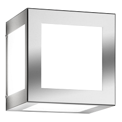 Au�enwandleuchte AQUA CUBO, IP44, E27, Edelstahl / Opalglas, geb�rstet