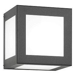 Au�enwandleuchte AQUA CUBO, IP44, E27, Edelstahl / Opalglas, anthrazit