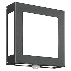 Outdoor wall luminaire AQUA LEGENDO with motion detector, IP44, 2x E27, stainless steel / opal glass, anthracite