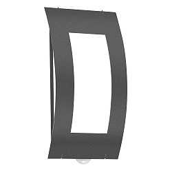 Outdoor wall luminaire AQUA QUADRAT with motion detector, IP44, E27, stainless steel / opal glass, anthracite