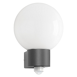 Au�enwandleuchte AQUA BALL, IP44, mit Bewegungsmelder, E27, Opalglas, Edelstahl