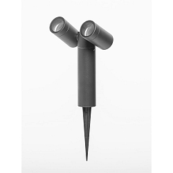 outdoor spot GU10 / REMOVABLE SPIKE 2 flames, cylindrical, with plug, tiltable GU10 IP65, anthracite