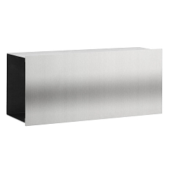 Outdoor Wand-Zeitungsfach, eckig, gerade, H�he 14cm / Breite 32cm, Edelstahl, einseitig geschlossen
